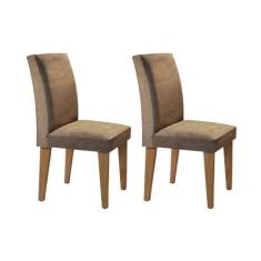 Cadeira Sala de Jantar Grécia Kit 2 Un Capuccino/Animale Chocolate - R