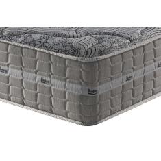 Cama Box Queen: Colchão Molas Ensacadas Anjos Royal + Base Crc Suede Gray(158x198)