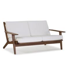 Sofá 3 Lugares em Madeira Maciça Lotus Casa e Jardim Móveis Stain Castanho