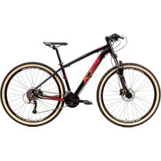  Bicicleta Aro 29 Ksw Xlt 27v Freio Hidráulico K7 Garfo com Trava Pneu com Faixa Bege - Preto\Vermelho\Laranja 
