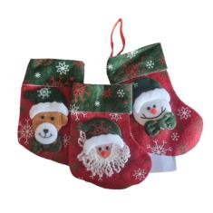 Conjunto de enfeites e pingentes de botas de Natal, 3 peças