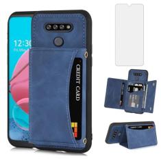 Asuwish Capa de telefone para LG K51/Reflect LTE/Q51 Capa carteira com protetor de tela de vidro temperado e suporte de cartão, acessórios para celular LGK51 K 51 51K L555DL 2020 LGK51Phone LG51Capas