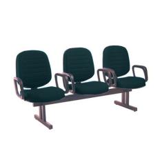 Cadeira Em Longarina Com 03 Lugares Linha Blenda Verde