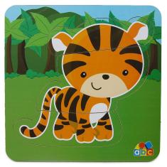 Quebra Cabeça Baby Tigre - Educativo em Madeira