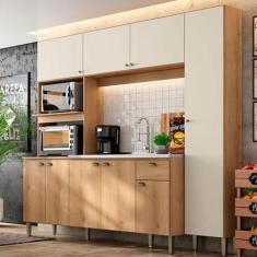 Cozinha Completa Compacta THB Moderna CM130 Capuccino e Off White