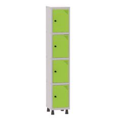 Armário Guarda Volume Locker Roupeiro 1 Vão 4 Portas Aço GRP501/4 Cinz