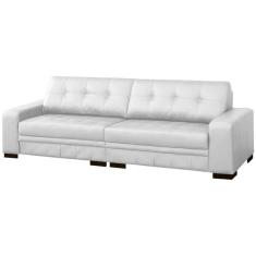 Sofá 4 Lugares 260cm Milano Couro Branco Fosco G58 - Gran Belo