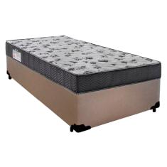 Cama Box Solteiro Sintético + Colchão De Molas Ensacadas - SerenePrime - 88x188x58cm