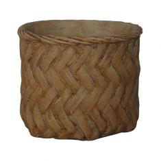 Cachepot de cimento estilo palha trançada