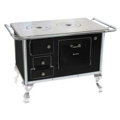 Fogão a Lenha 02 Preto Direito Sem Tampa 2DPR Met. Venâncio