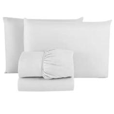 Jogo De Lençol Casal Padrão 04 Pcs Micro Fibra Lisas Premium