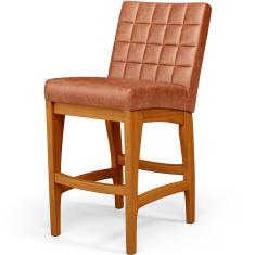 Banqueta Baixa Cozinha Bancada Sala De Jantar L02 Camel