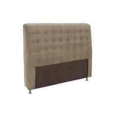 Cabeceira Cama Box Estofada King King Dama Plus Marrom Taupe Simbal