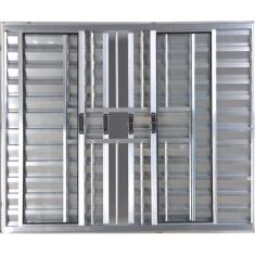 Janela Veneziana de Alumínio 6 Folhas 1,00 X 1,50 Com Grade Cor Brilha