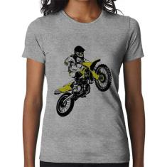 Baby Look Motocross Jump - Foca na Moda, Cinza, P