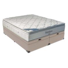 Cama Box com Baú Queen e Colchão Freedom Ortobom D33