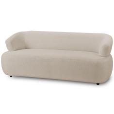 Sofá 3 Lugares Orgânico Para Sala Living 198cm Florea M05 Bouclê Creme - Lyam Decor