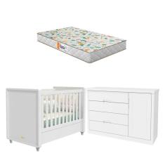 Berço Americano E Cômoda Tutto New Branco Com Colchão Gazin – Matic