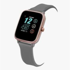 Relógio Mormaii smartwatch rosê pulseira cinza MOLIFEAC/8K