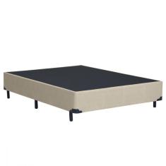 Base Cama de Casal Box 138x188x25 Corino Linho Areia Dancar