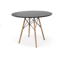Mesa De Jantar Redonda Eames Eiffel 90cm Preta