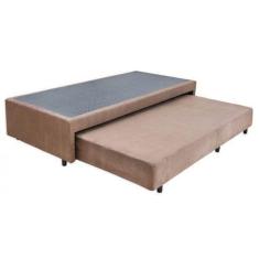 Cama Box Base Casal Com Auxiliar Semi Ortopedica Suede