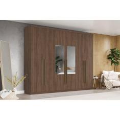 Guarda-Roupa Jade 06 Pts. C/ Espelho Castanho - Henn