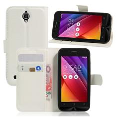 Capa ASUS ZenFone GO/ZC451TG, capa carteira flip de couro PU premium com compartimento para cartão, suporte e fecho magnético [capa interior à prova de choque de TPU] Compatível com ASUS ZenFone