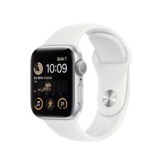 Apple Watch SE 40mm GPS Caixa Prateada Dde Alumínio Pulseira Esportiva Branca