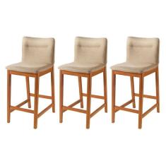 Kit 3 Banquetas em Madeira Maciça Nadir Cinamomo
