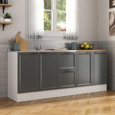 Cozinha Compacta 2 Peças 2 Balcões Soho Cabecasa Madeiramadeira Branco/Grafite