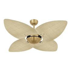 Ventilador de Teto Dormamu Dourado Office 4 Pás Palmae Natural 127V com Controle