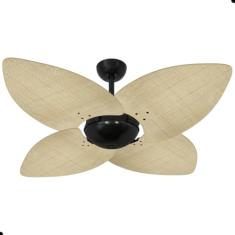 Ventilador de Teto Dormamu Nero Office 4 Pás Palmae Natural 127V com Controle