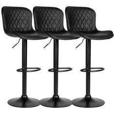 Banqueta Alta Giratória Com Encosto Cozinha Bar Kit 03 Un prime.office