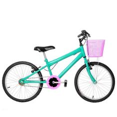 Bicicleta Infantil Feminina Aro 20 Natural Verde água