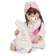 Boneca Bebê Reborn Gatinha Recém Nascida Bolsa Maternidade - Cegonha R