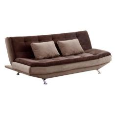 Sofá Cama 3 Lugares Speciale Marrocos Sued Pena Marrom e Bege - D'Ross