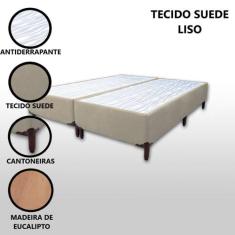 Base Box Queen Bipartido Padrão Suede Liso (1,58 x 1,88 m) Com 37 cm d