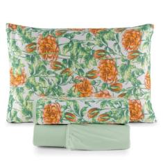 Jogo de Cama Solteiro Malha 100% Algodão 03 Peças - Malucasim,  Est. V