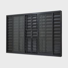 Janela de Alumínio Veneziana 100x120cm 6 Folhas Com Grade e Com Vidro Liso Ultra Ramassol