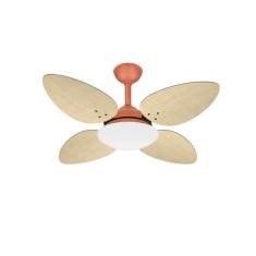 Ventilador Teto Pétalo Cobre 4 Pás Palha Potente Ventax 220V, 220V