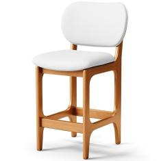 Banqueta Baixa Bar Cozinha E Sala De Jantar Fixa Betta L02 Imbuia Facto Branco