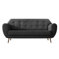 Sofá 3 Lugares Beegees Linho Grafite - Mobly