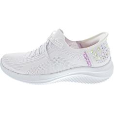 Skechers Tênis feminino Hands Free Slip-ins Ultra Flex 3.0 Shining Glitz, Branco, 35