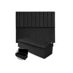 Kit Cabeceira Queen Cancun 160 cm Mais Calçadeira Cancun 160 cm Suede 