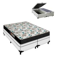 Conjunto Queen com Baú Colchão Veneza D33 24cm e Box Branco - Portobel