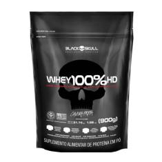 Whey 100% HD Refil Black Skull Chocolate 900g, Baunilha, 900g