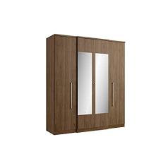 Guarda Roupa Casal com Espelho 4 Portas Splendore Glass THB Móveis Carvalho Sensitive