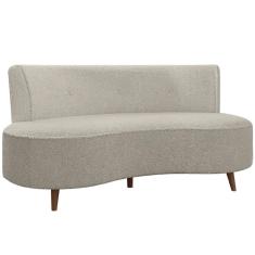 Sofá Chaise Living 2 Lugares 160cm para Sala Istambul K01 Bouclê Bege - Lyam Decor