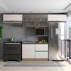 Cozinha Modulada 5 Peças 5 Portas 3 Gavetas com Balcão para Pia Etna -